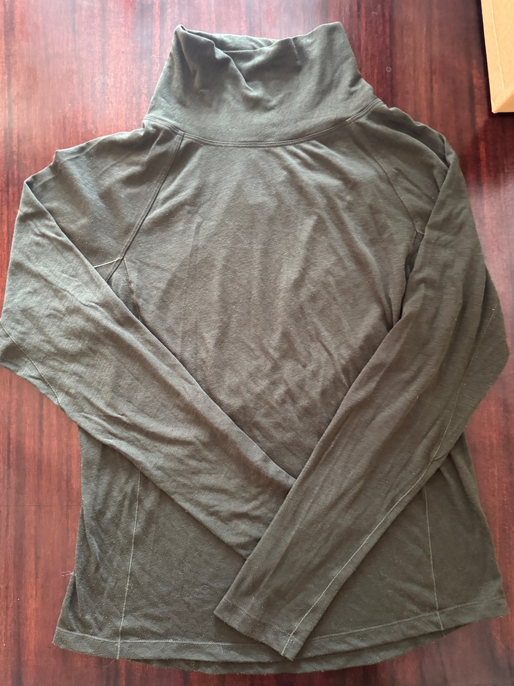 Lululemon Black Merino Wool Blend Long Sleeve Mock Neck Top Size 8